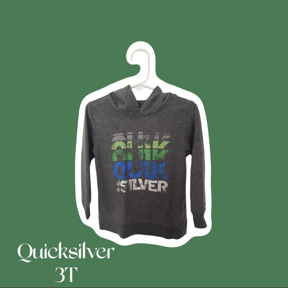Quicksilver grey blue and green hoodie long sleeve